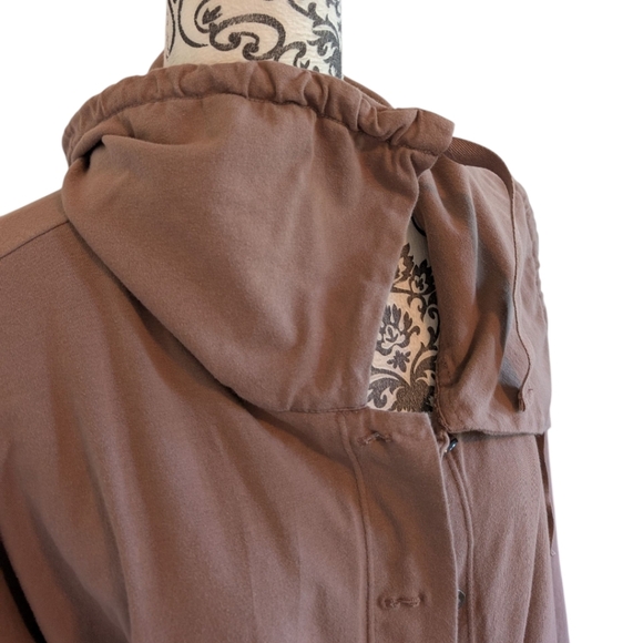 Neon Buddha Jacket Taupe Brown Relaxed Fit Boxy Draw Strings Women's size XL - Picture 11 of 12